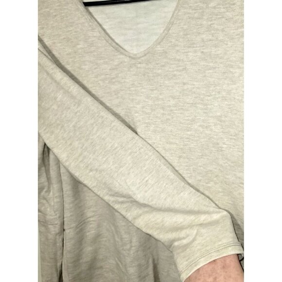 J Jill Pure Jill Shirt Large Tan Knit V-Neck Pockets Casual Comfort Breathable - Picture 7 of 12
